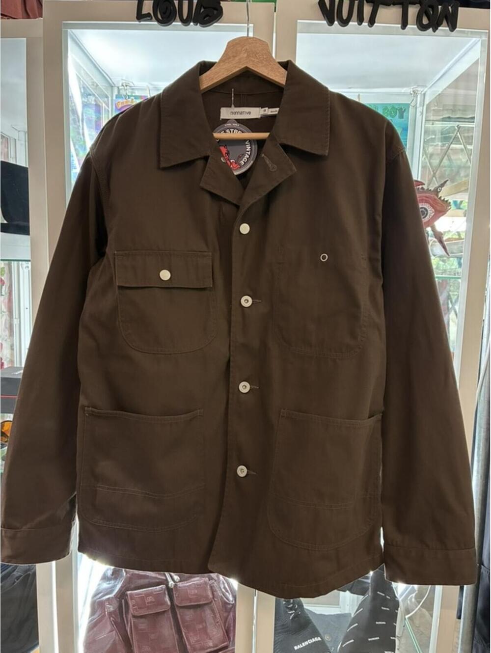 nonnative brown chore coat workwear made in japan 21x28